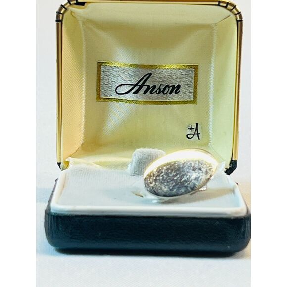 Vintage Anson Silver Tie Tack Clip Original Box Mid Century Draper Madmen - Picture 7 of 8